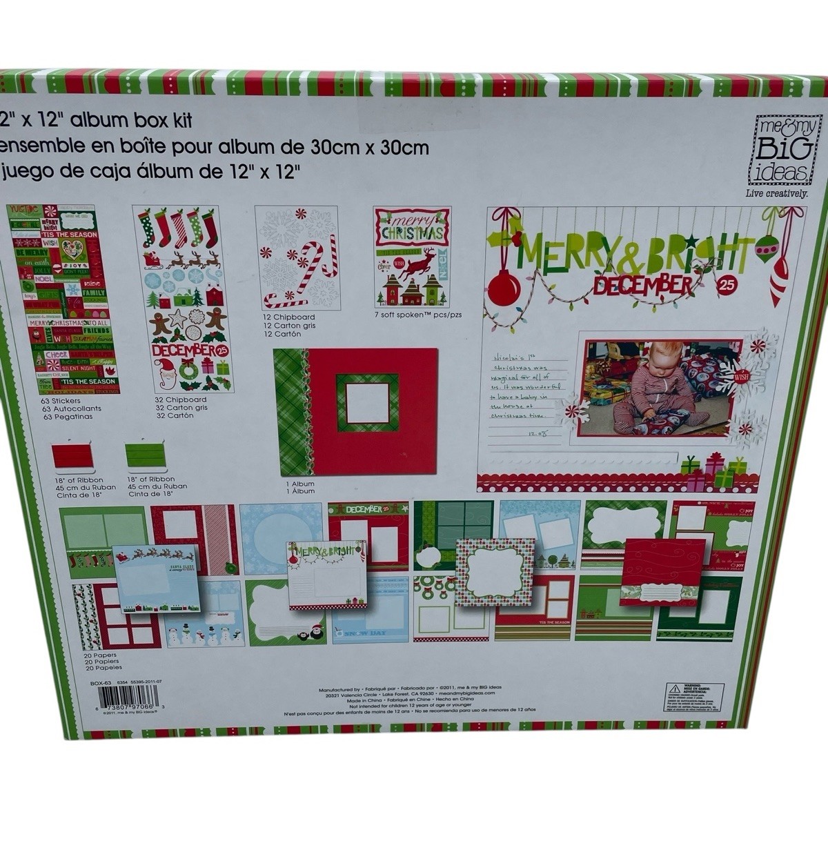 Me and My Big Ideas Christmas Album Mambi Kit 12"x12" Scrapbook Page Kit New