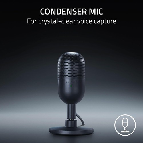 Razer Seiren V3 Mini Negro - Micrófono USB Ultra Compacto con Tap-to-Mute - Imagen 4 de 8