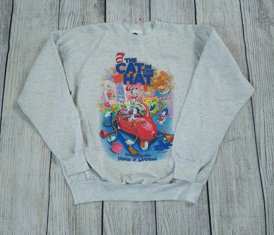 Vintage Cat in the Hat Seuss Landing Sweatshirt Universal Size Large Studios USA