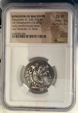 336-323 BC Macedon AR Tetradrachm Alexander III Heracles Zeus NGCAncients VF5/5