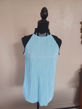 Damska koszulka golfowa Jamie Sadock bez rękawów top, zamek błyskawiczny, wodna i czarna, Small