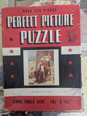 Perfect Picture Puzzle Be Patient Gramp Cardboard Jigsaw 375+ Missing 1 Piece