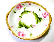 Antique Nippon Tidbit Dish or Lemon Tray 6 3/4" Blue E-OH Mark