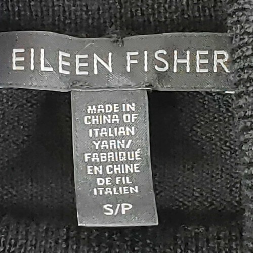 Eileen Fisher Sweater Women’s Size Small Black Merino Wool Knit Turtleneck - Picture 6 of 11