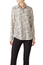 NWOT EQUIPMENT Slim Signature Python 100% Silk Crepe Button Up Shirt, Size XS