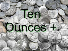 10+ Ounces 3 oz Bullion + $10 Face Value 90% Silver Coins Halves Quarters Dimes