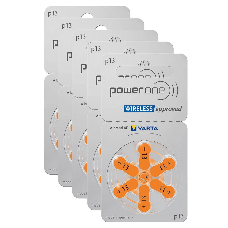 POWER-ONE 5x Varta Power One Hörgerätebatterien P13 Orange PowerOne PR48 6er Blister