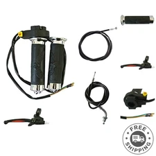 Clutch Lever & Throttle Grips Set with Kill Switch for 49cc-80cc Bikes