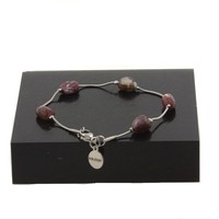 Armband Aus Edelstahl Mit 5 Perlen Tourmalin Rubellit Aus Brasilien Hergestellt