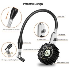 ATsafepro Reifendruckprüfer geeicht analog Glow in the Dark 7bar 100psi