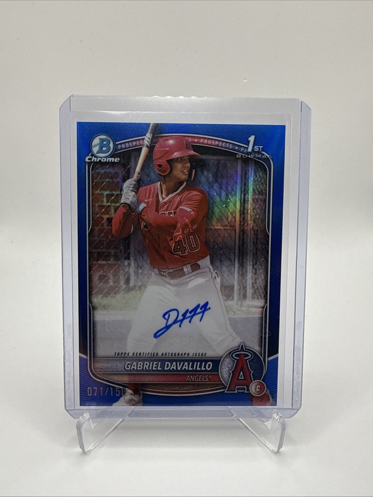 2025 Bowman Chrome Gabriel Davalillo 1st Auto TRUE BLUE Refractor /150 Angels