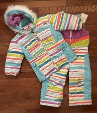 Obermeyer Girls Size 4 Matching Ski Jacket and Pants Set Snow Winter Adjustable