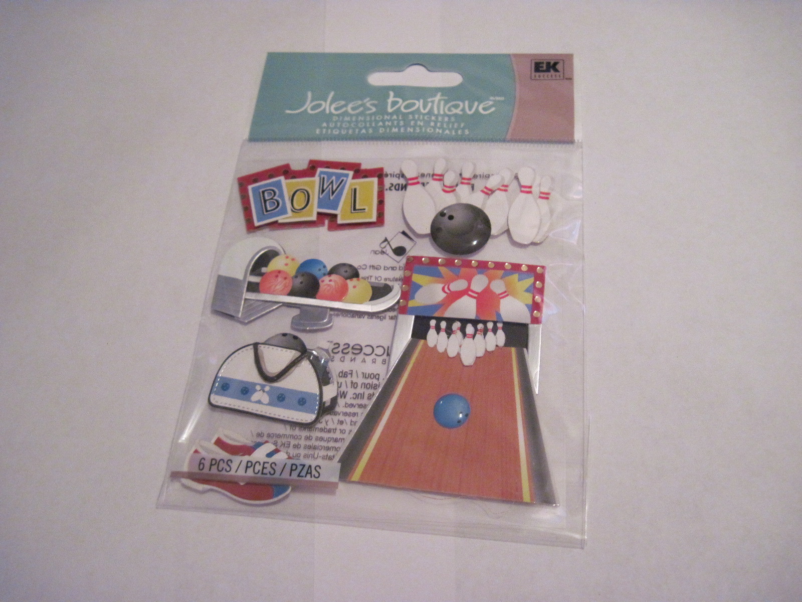 Crafts Jolee's Stickers 3D Bowling Balls Pins Lane Shoes Alley Bag Shoes Bowl