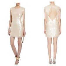 NEW BCBGMAXAZRIA Rose Sonja Pailette Embellished Cocktail Dress Size 8 "Read"