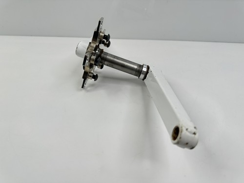 Rare Vintage 1980’s Bullseye MTB 2-Piece Cranks Set 172.5mm Triple White USA - Picture 3 of 11
