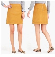 J Crew Mercantile Corduroy A Line Mini Skirt Mustard Women s Size 0 NWT