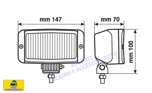 COMPATIBILE con Panda 141 4x4 Fari di profondita' Supplementari fendinebbia - Foto 3 di 3