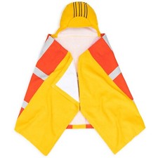 Construction Kids Bath Hooded Towel Wrap, 51 x 23, Cotton, Orange, Your Zone