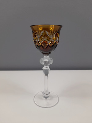 WMF Kristallvitrine Bernstein Likörglas - guter Zustand - 16 cm - signiert