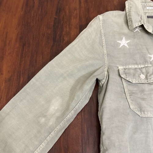 MOTHER The Trooper Shirt Womens Sz XS Green Freedom Stars Button-Down *FLAWED* - Picture 10 of 18