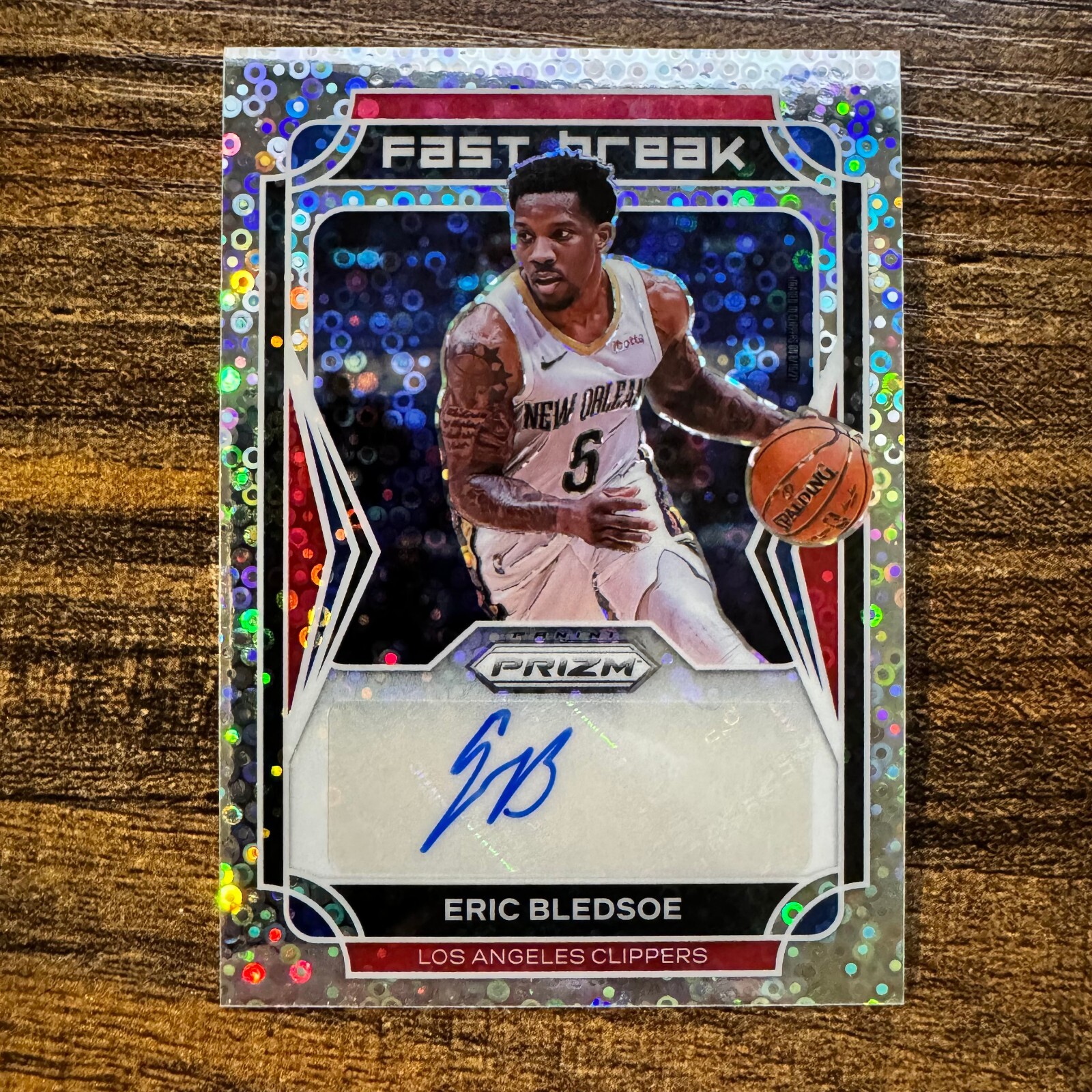 2021-22 Panini Prizm Eric Bledsoe Fast Break Disco Prizm Auto #FB-EBS Clippers