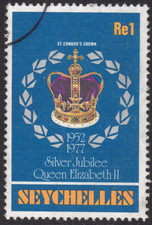 1977 Seychelles SC# 383 - St. Edwards Crown - Silver Jubilee - Used