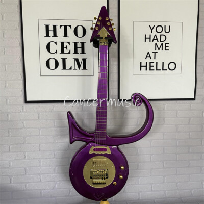 Special Prince Symbol Metallic Purple Electric Guitar Solid Body 6 String Custom