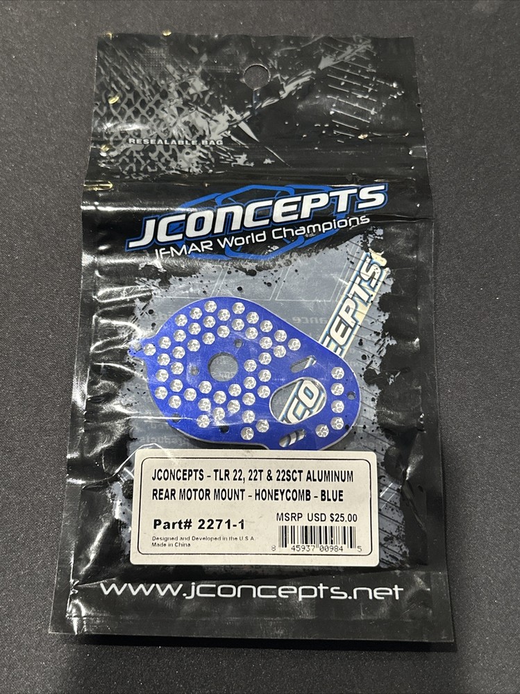 JConcepts 2271-1 22/22T/22SCT Aluminum Honeycomb Motor Mount (Blue)