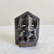 1920s Vintage Handgefertigt Schwarz Weich Stein Lord Ganesha Figur Selten STO259