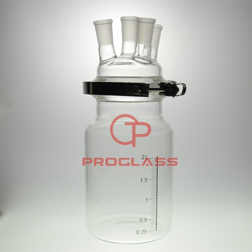 Laboratory Glass Cylinder Reactor Four Necks - Picture 2 of 8