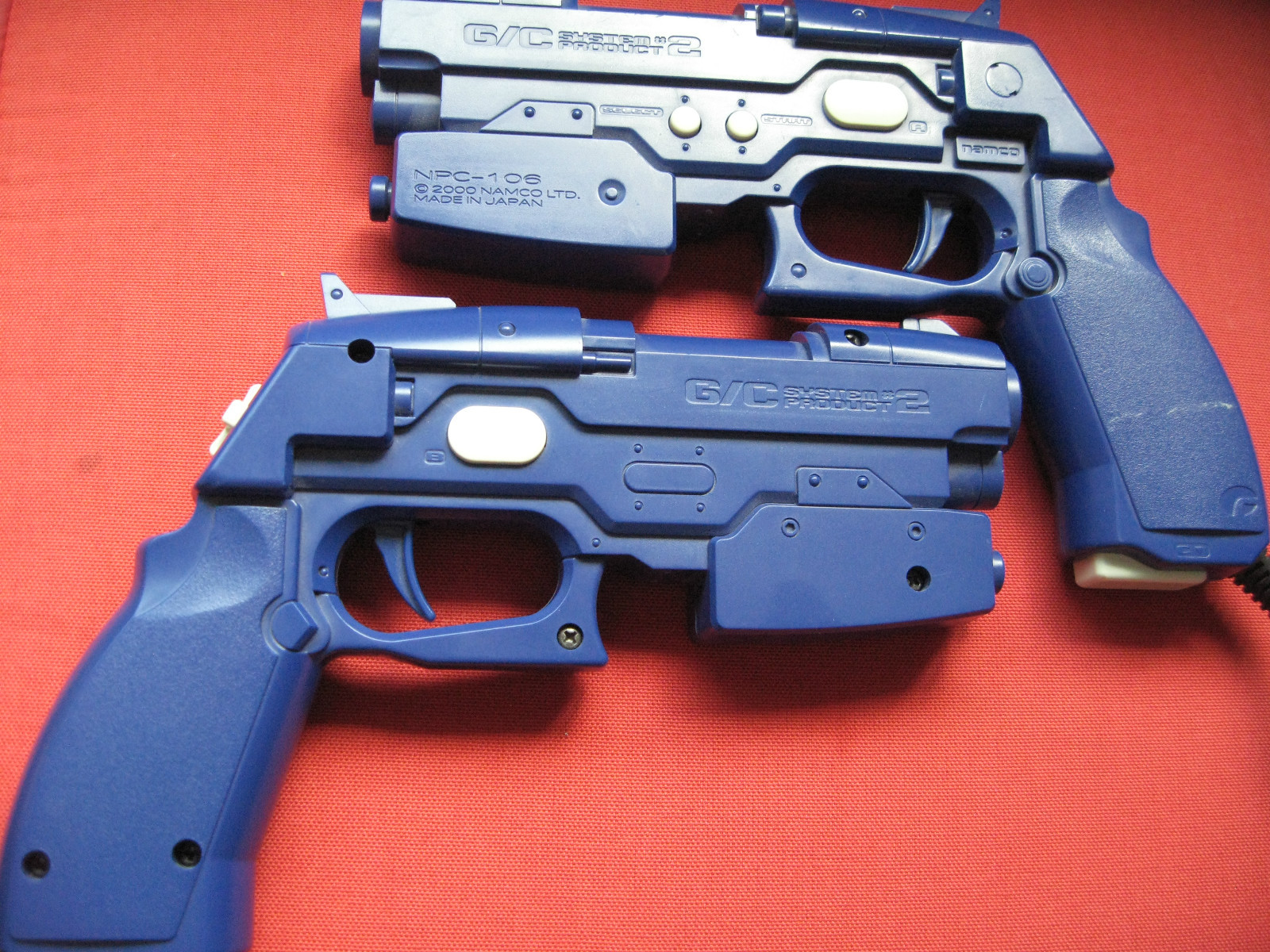 PS2 Light Gun X2 gcon 2 BUNDLE NAMCO + 6 GUN GAMES inc TIME CRISIS 3