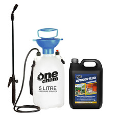 Outdoor Fluid 5L with 5L Garden Sprayer, Kills 99.9% Bacteria, One Chem