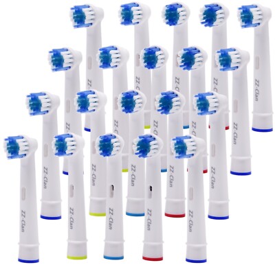 20 Zahnbürsten Aufsätze kompatibel mit OralB Precision Clean Aufsteckbürsten