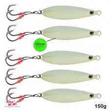 5pc Fish WOW! Flat 160g Fishing Fall Jig Vertical Speed Knife Keel lure Glow NEW
