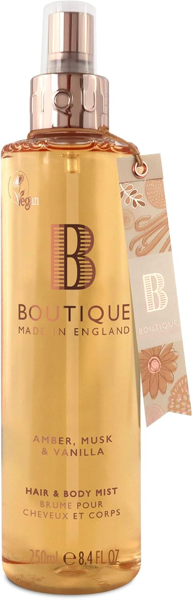 Boutique Body Spray 250Ml Amber, Musk Vanilla Fragrance Womens