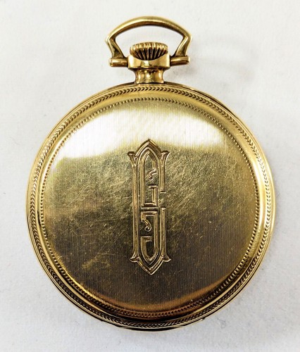 Reloj de Bolsillo Hamilton Oro 14 KT Cara Abierta Manual Viento 23 JOYAS Talla 12 - Imagen 4 de 9