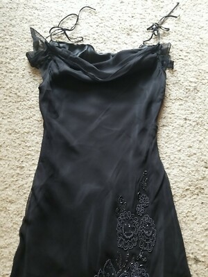 ABS COLLECTION Evening Elegance Beaded SILK Black Dress NEW size S | eBay