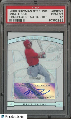 2009 Bowman Sterling Refractor Mike Trout Angels RC Rookie AUTO 101/199 PSA 10