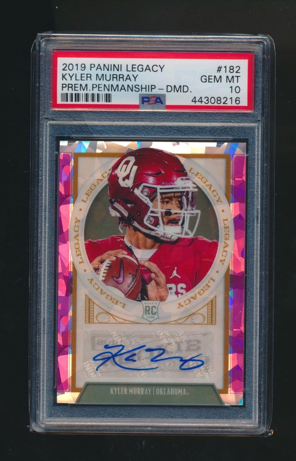 Kyler Murray Panini Legacy #182 Premium Penmanship-Diamond