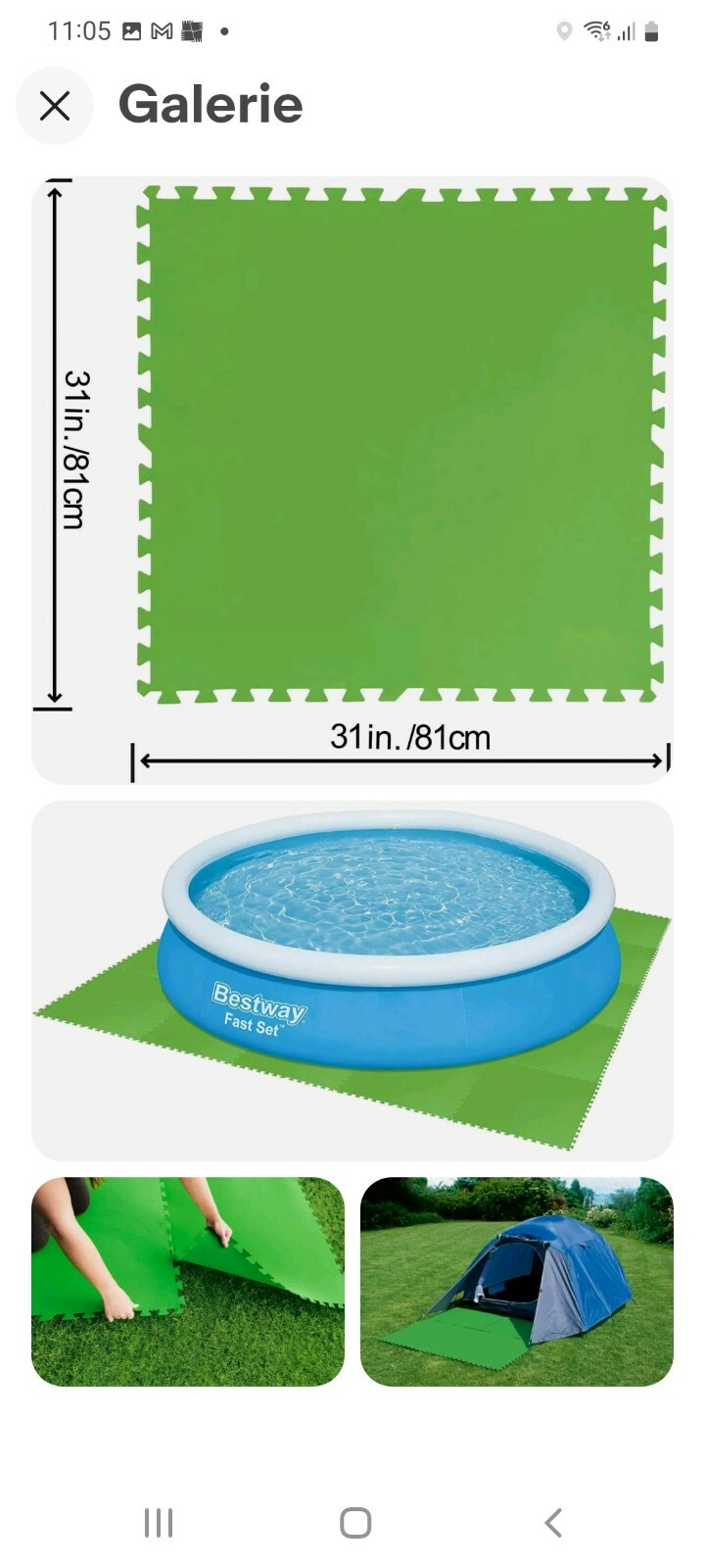 Bestway Flowclear Pool Alfombrillas 9 Ud. Verde 5,47 M² Sme