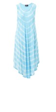 Womens Summer Sun Umbrella Tie Dye Flower Beach Resort Wear Dress