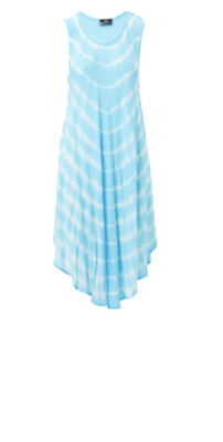 Womens Summer Sun Umbrella  Tie Dye Flower Beach Resort Wear Dress