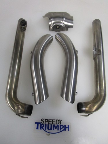 TRIUMPH STREET TWIN STREET CUP SPEED TWIN 900 EXHAUST LINK PIPES & FINISHER - Picture 2 of 6