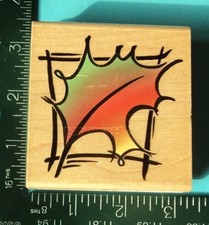 Stampendous LEAF SQUARE Rubber Stamp Oak Tree Autumn Fall Q085