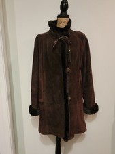 Pre-season Coat Sale!/chocolate Suede/faux Fur Inside & Out/free Ship2u/lower48!