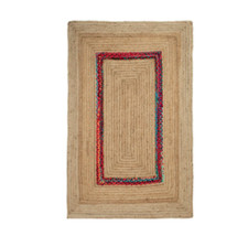 Square Jute and Cotton Handmade Area Rug