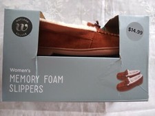 NEW Women's Wayland Square Memory Foam Slippers Moccasin Style L 10-11 Brown