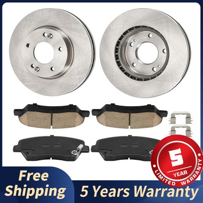 Front Disc Rotors + Ceramic Brake Pad for Hyundai Elantra Veloster Kia Forte