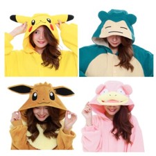 SAZAC Pokemon Plush Fleece Pajamas Costume Kigurumi Pikachu Yadon Snorlax Eevee