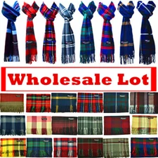 Winter Unisex Plaid Wool 100% Cashmere Stripe Scarf Scotland Made Scarves Lot